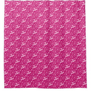 Art Nouveau Ikat - Fuchsia and Pale Pink Shower Curtain