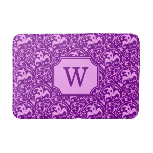 Art Nouveau Ikat - Orchid and Purple Bath Mat