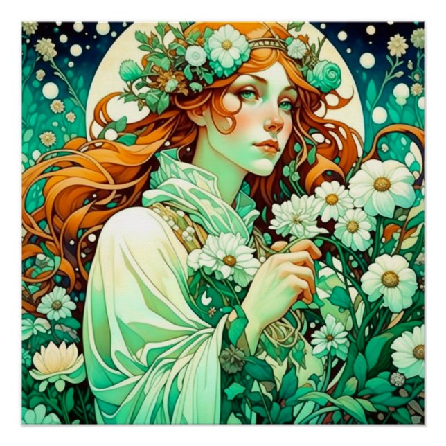 Art Nouveau Imbolc Celtic Spring  Poster (Front)