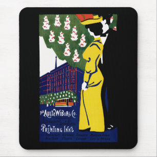 Art Nouveau Ink Ad Mouse Pad