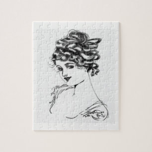 Art Nouveau Ink Drawing 1917 Russell Swigert Jigsaw Puzzle