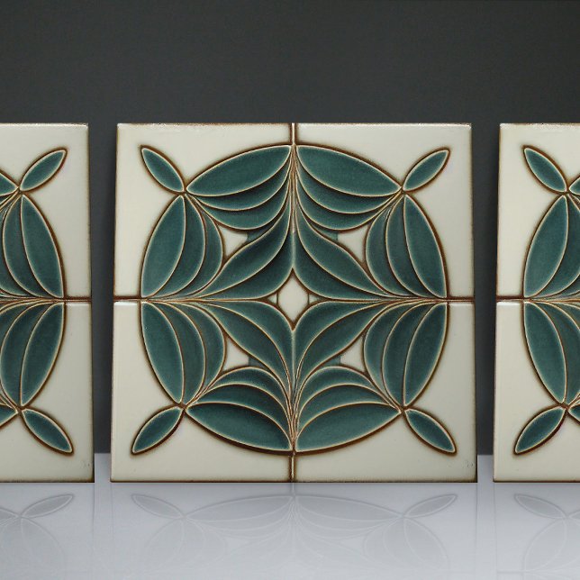 Art Nouveau Inspired Classic Floral Geometric Ceramic Tile (Creator Uploaded)