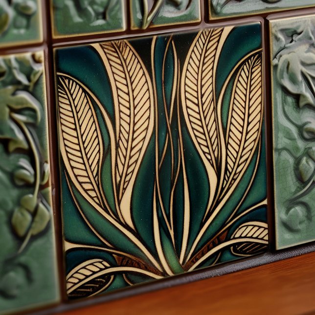 Art Nouveau Inspired Classic Floral Geometric Ceramic Tile (Creator Uploaded)