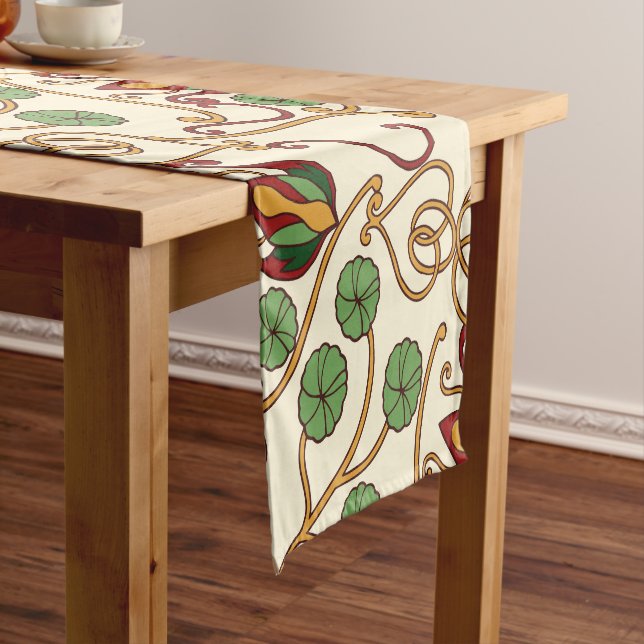 Art Nouveau-inspired floral design Short Table Runner (In Situ)