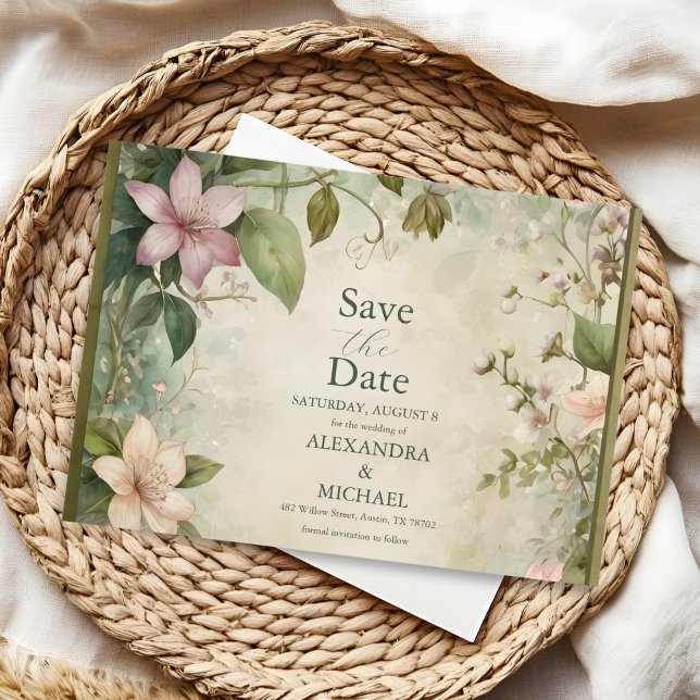 Art Nouveau Inspired Floral Symphony Wedding Save The Date (Creator Uploaded)