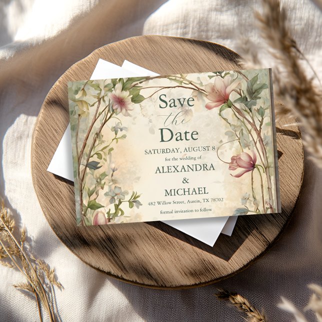 Art Nouveau Inspired Floral Symphony Wedding Save The Date (Creator Uploaded)