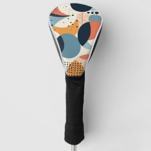Art Nouveau Inspired Teal Coral Curved Abstract Golf Head Cover