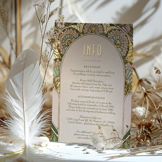Art Nouveau Inspired Wedding Information Card (Creator Uploaded)