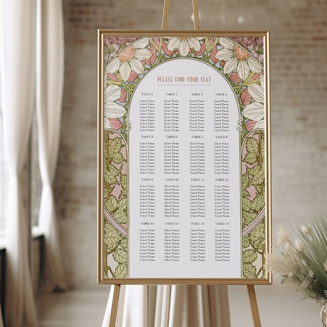 Art Nouveau Inspired Wedding Seating Chart (Creator Uploaded)