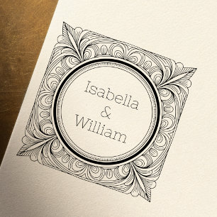 Art Nouveau Inspired Wooden Name Stamp