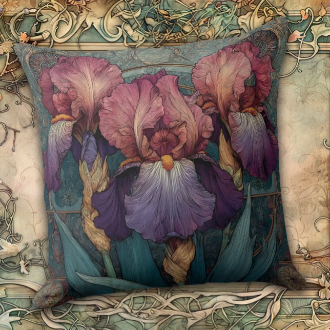 Art Nouveau Iris Enchantment Cushion (Creator Uploaded)