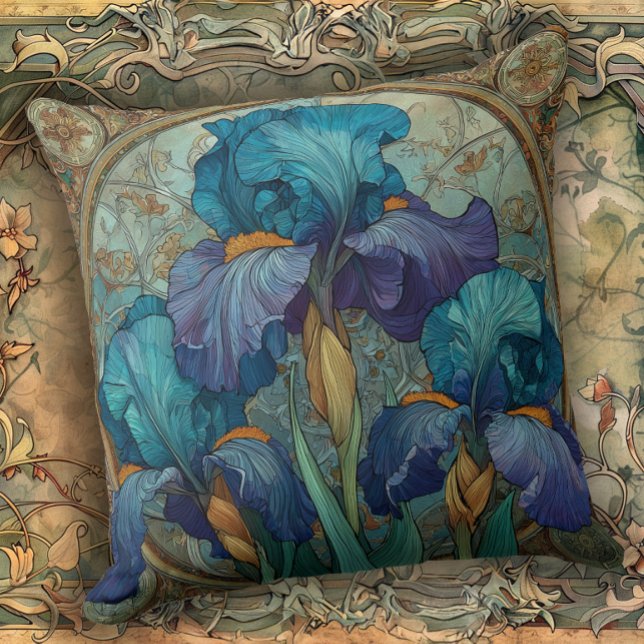 Art Nouveau Iris Enchantment  Cushion (Creator Uploaded)