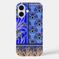 Art nouveau iris flower elegant vintage floral