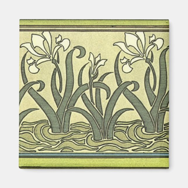 Art Nouveau Irises - Magnet (Front)