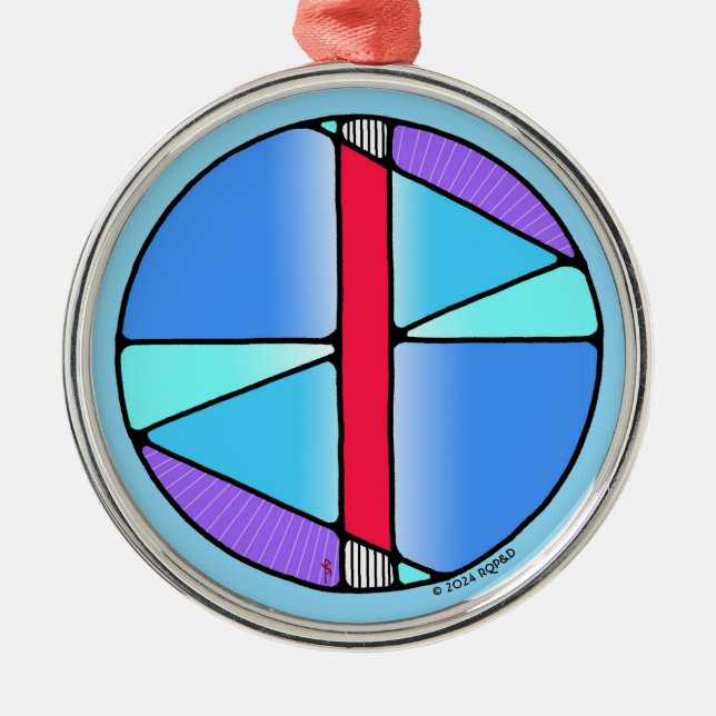 Art Nouveau Isa Rune of Stillness Metal Ornament (Front)