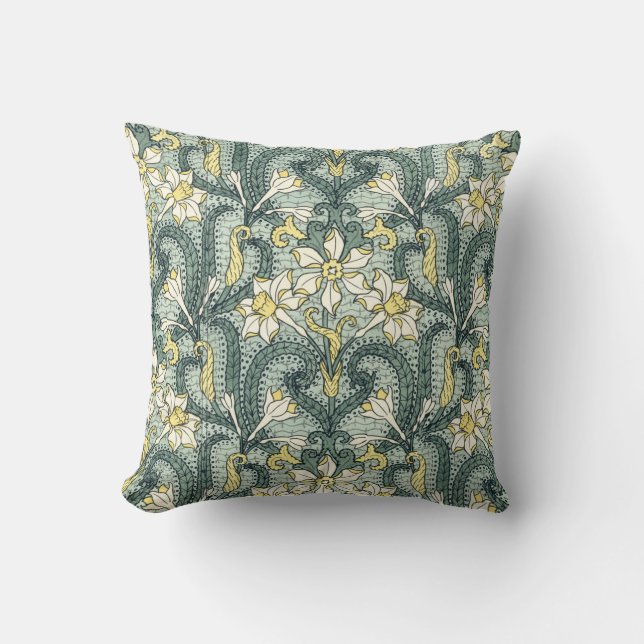 Art Nouveau Jonquil Design Pillow (Front)