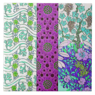 Art nouveau joseph binet Grapevine floral Ceramic Tile