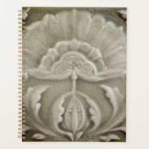 Art nouveau jugendstil flower tile design brown planner