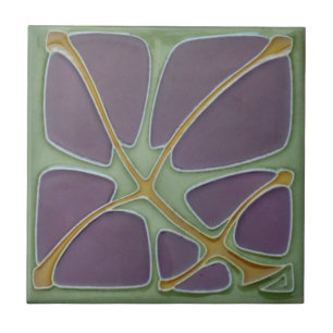 Art Nouveau Jugendstil Reproduction Antique Floral Ceramic Tile