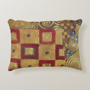 Art Nouveau Klimt - Gold, Red, Old Gold, Silver Decorative Cushion