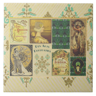 Art Nouveau Ladies Ceramic Tile