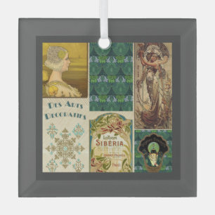 Art Nouveau Ladies Glass Tree Decoration