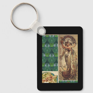 Art Nouveau Ladies  Key Ring