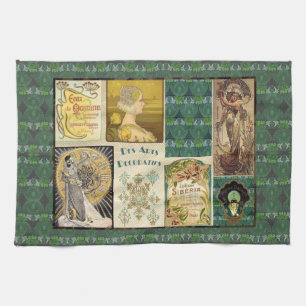 Art Nouveau Ladies Tea Towel
