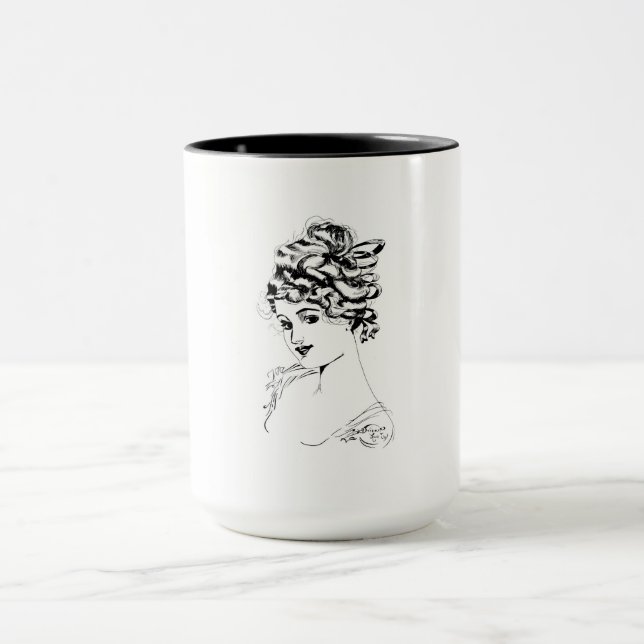 Art Nouveau Lady 1917 Fine Art  Mug (Center)