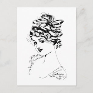 Art Nouveau Lady 1917 Fine Art Postcard