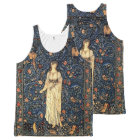 Art Nouveau Lady Flowers Birds Rabbits Tank Top