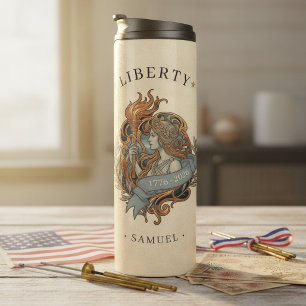 Art Nouveau Lady Liberty USA 250 Motif ID1303 Thermal Tumbler