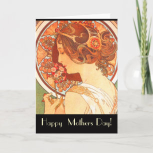 Art Nouveau Lady Mothers Day Card