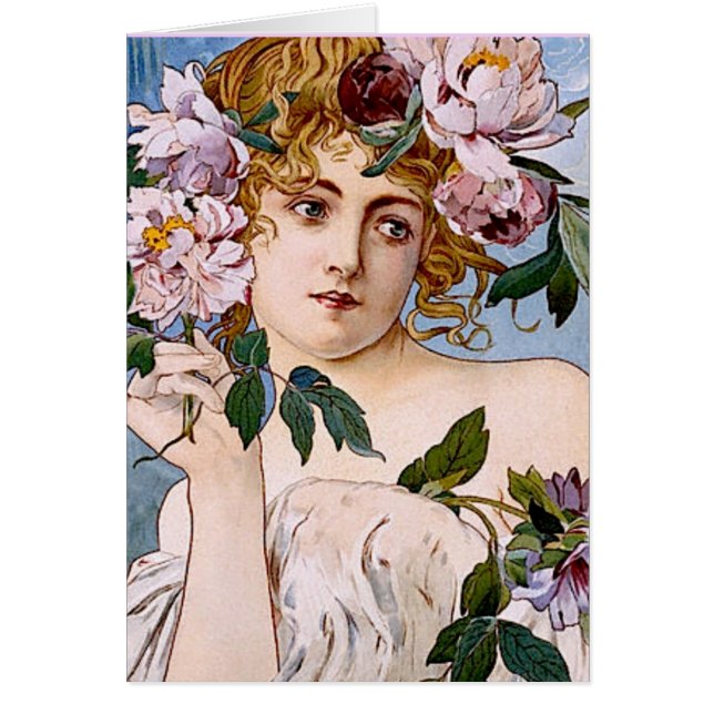 Art Nouveau Lady with Flowers (Front)