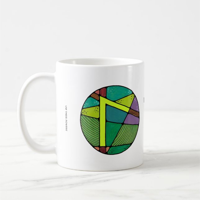 Art Nouveau Laguz Rune Mug – LIFE! (Left)