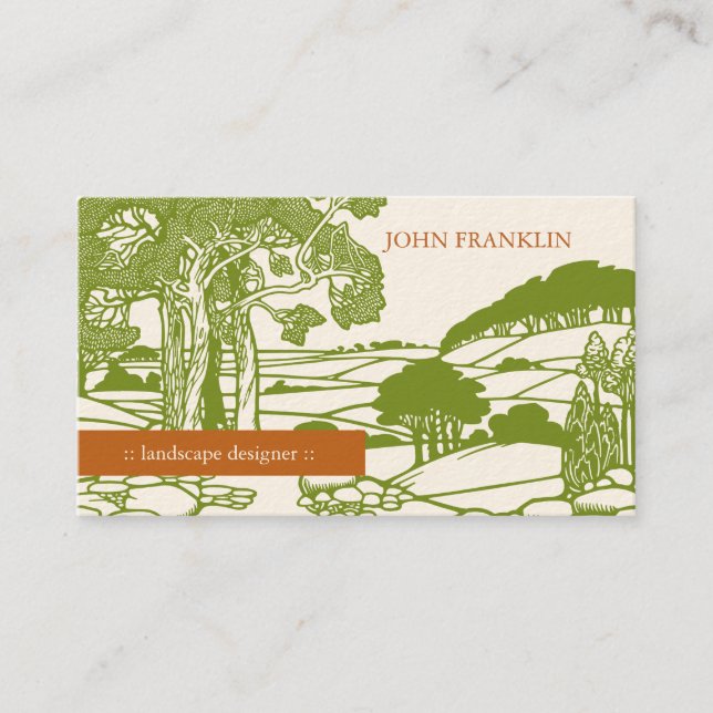 Art Nouveau Landscape Business Card (Front)