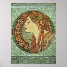 Art Nouveau Laurel by Alphonse Mucha 