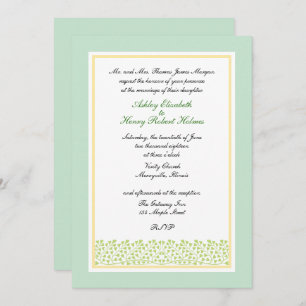 Art Nouveau Leaves on Vine Wedding Invitation