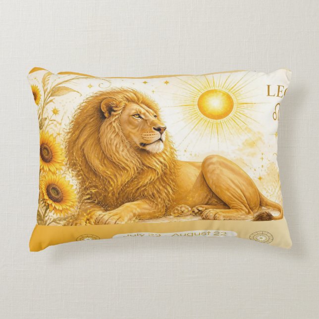 Art Nouveau Leo Decorative Throw Pillow (Front)