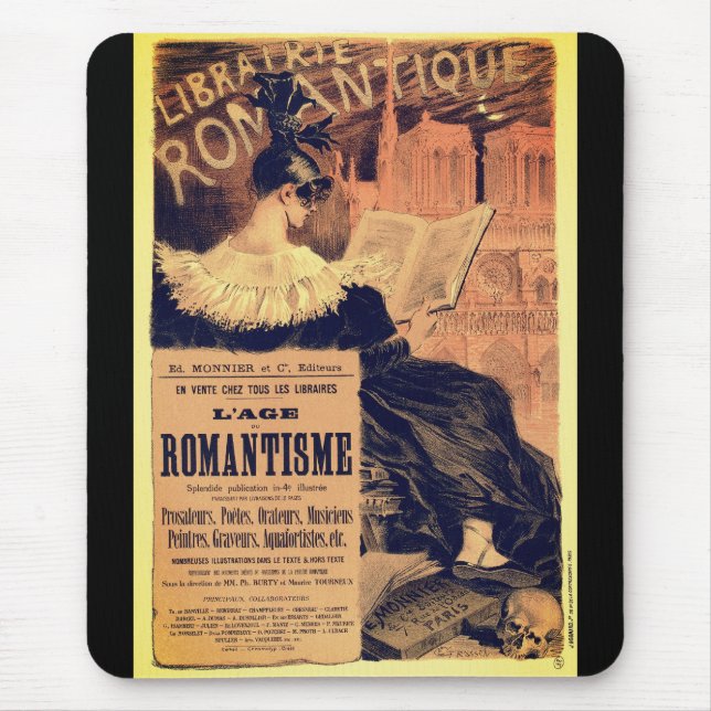 Art nouveau librairie romantique eugene grasset mouse pad (Front)