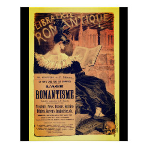 Art nouveau librairie romantique gothic grasset poster
