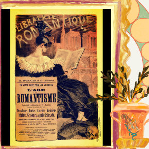 Art nouveau librairie romantique gothic grasset poster