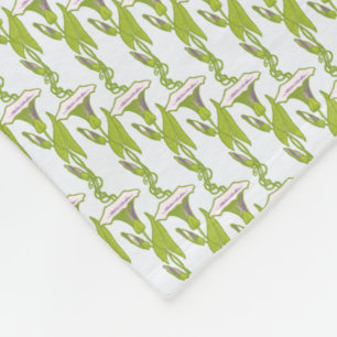 Art Nouveau light Ipomoea floral wallpaper art Fleece Blanket