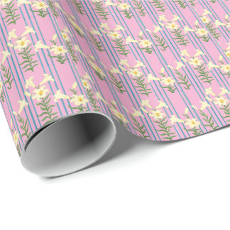 Art nouveau lilies wrapping paper