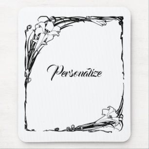 Art nouveau lily mousepad