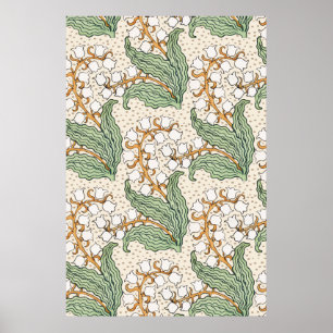 Art nouveau lily of the valley flower pattern LRG Poster