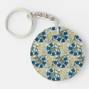 Art Nouveau Lily of the Valley Flower Verneuil  Key Ring
