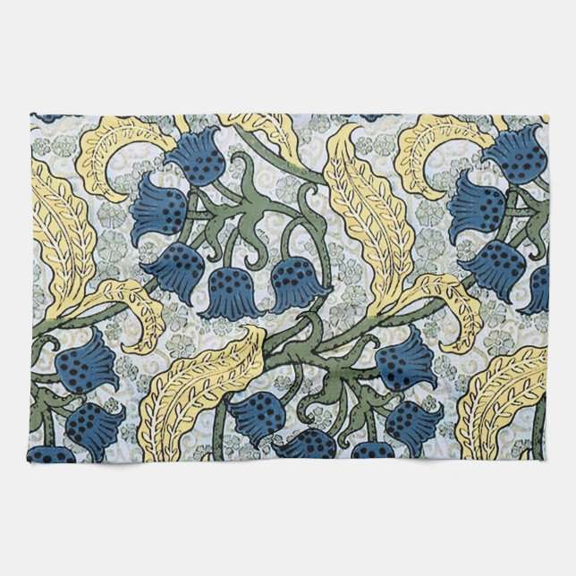Art Nouveau Lily of the Valley Flower Verneuil  Tea Towel (Horizontal)