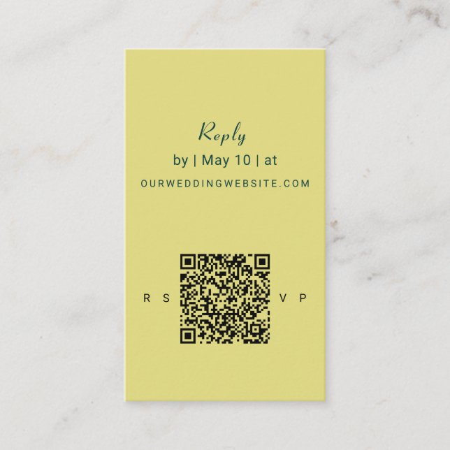 Art Nouveau Lily Wedding | QR Code Reply Enclosure Card (Front)