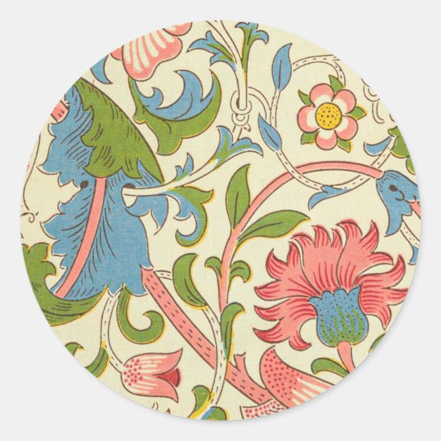 Art nouveau lodden pattern - William Morris Classic Round Sticker (Front)